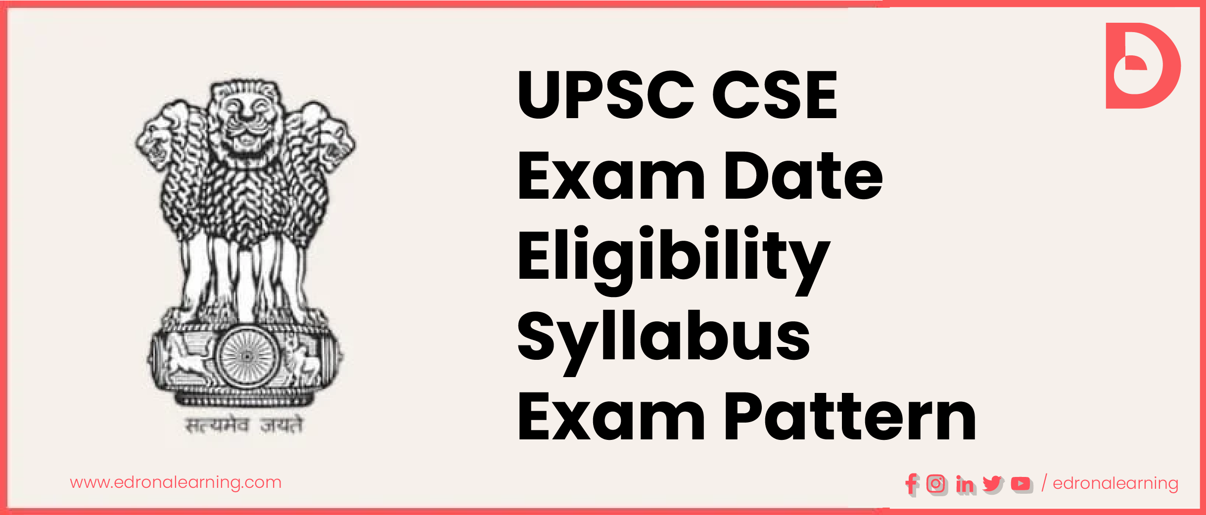 Upsc Cse 2023 Notification Out Exam Date Eligibility Syllabus Exam Pattern Edronalearning 8166